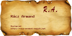 Rácz Armand névjegykártya