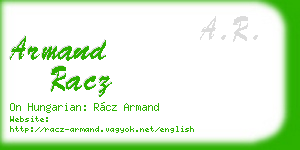 armand racz business card